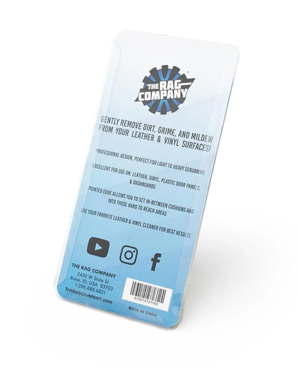 The Rag Company - Leather & Vinyl Interior Scrub Brush - Blue