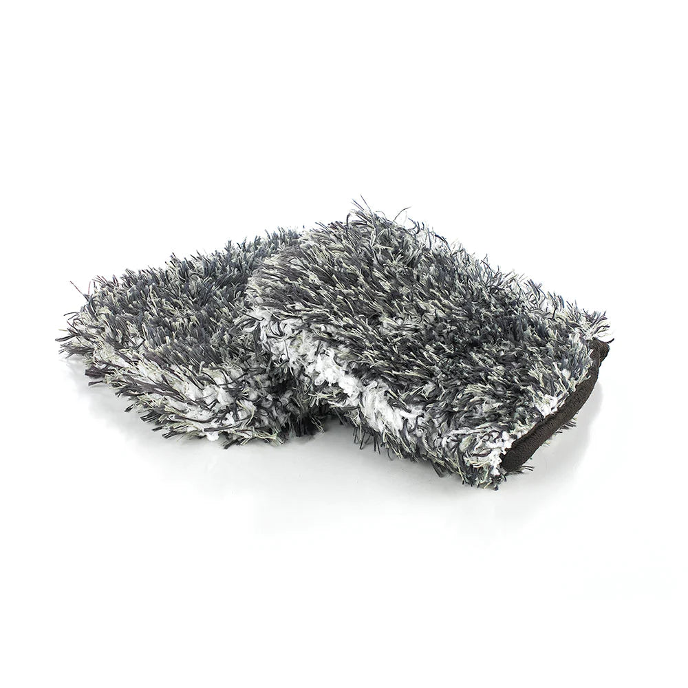 The Rag Company Ultra Wheel Mitt - 6" x 7" | Black and Grey | 2 pack
