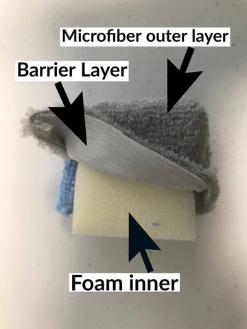Autofiber Thin Microfiber Coating Applicator Sponge with Plastic Barrier - 12 pack