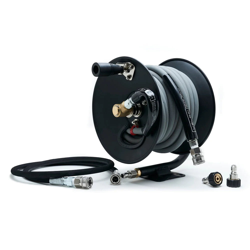 MTM HYDRO 100' Premium Hose Reel Kit - 100' non-marking grey