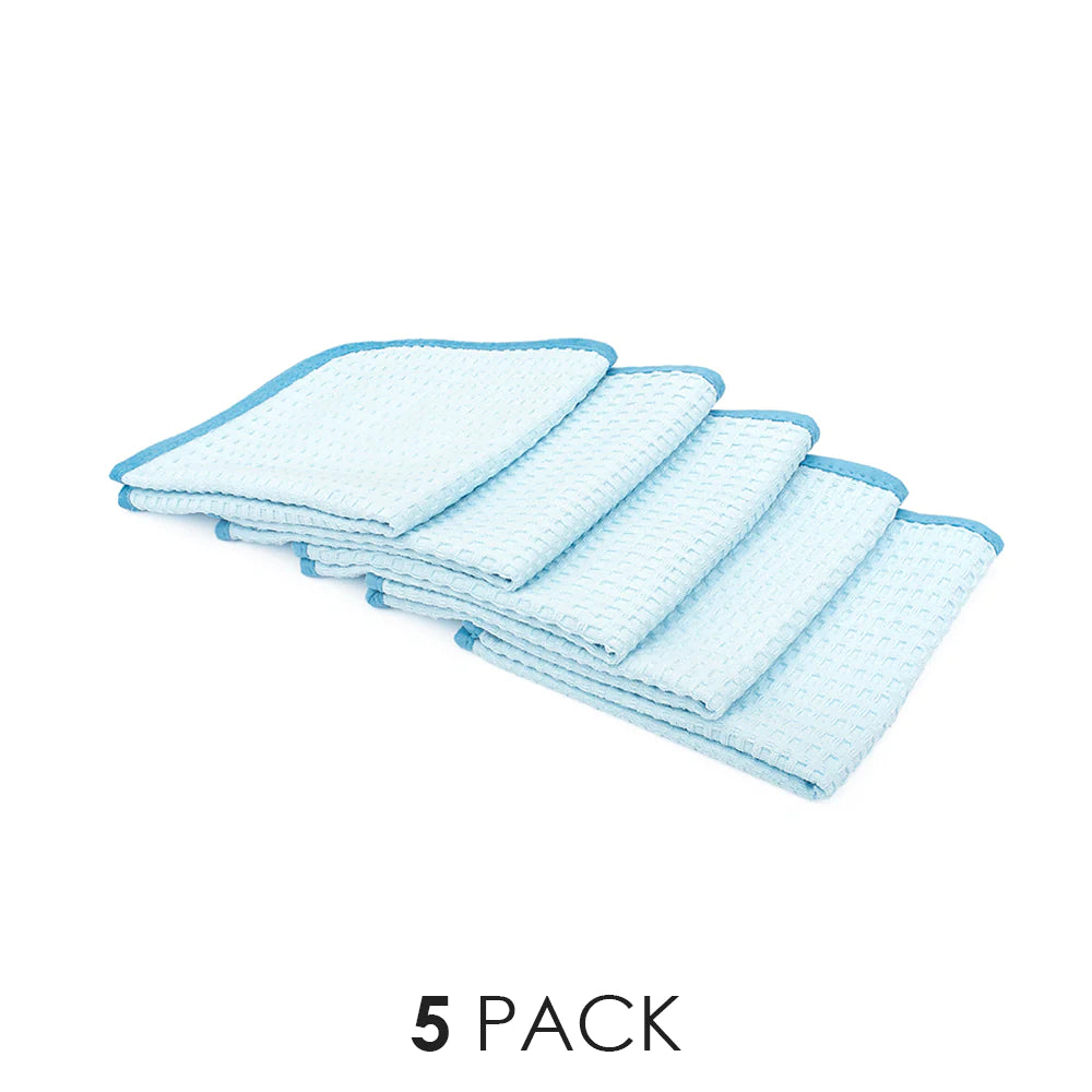 The Rag Company Dry Me A River! - 16in. x 16in - Light Blue - 5 pack