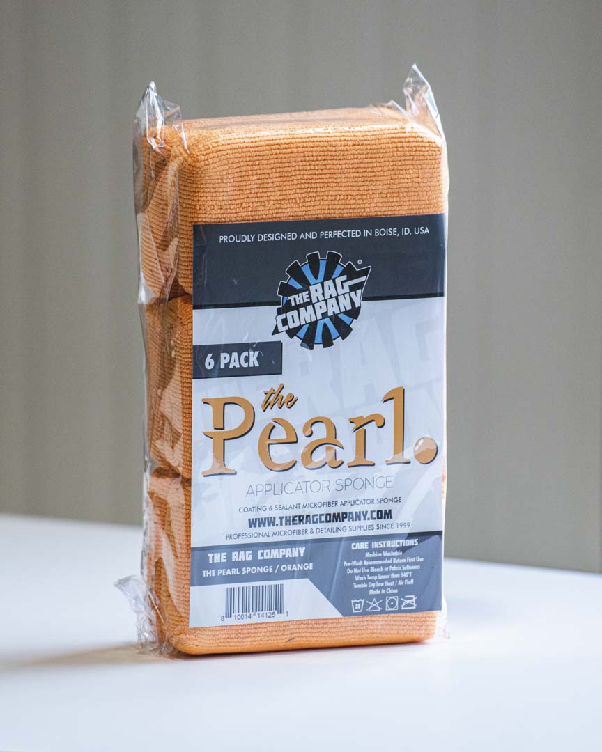 The Rag Company - Pearl Sponge Detailing Applicator - 3in. x 5in - Orange 6-Pack